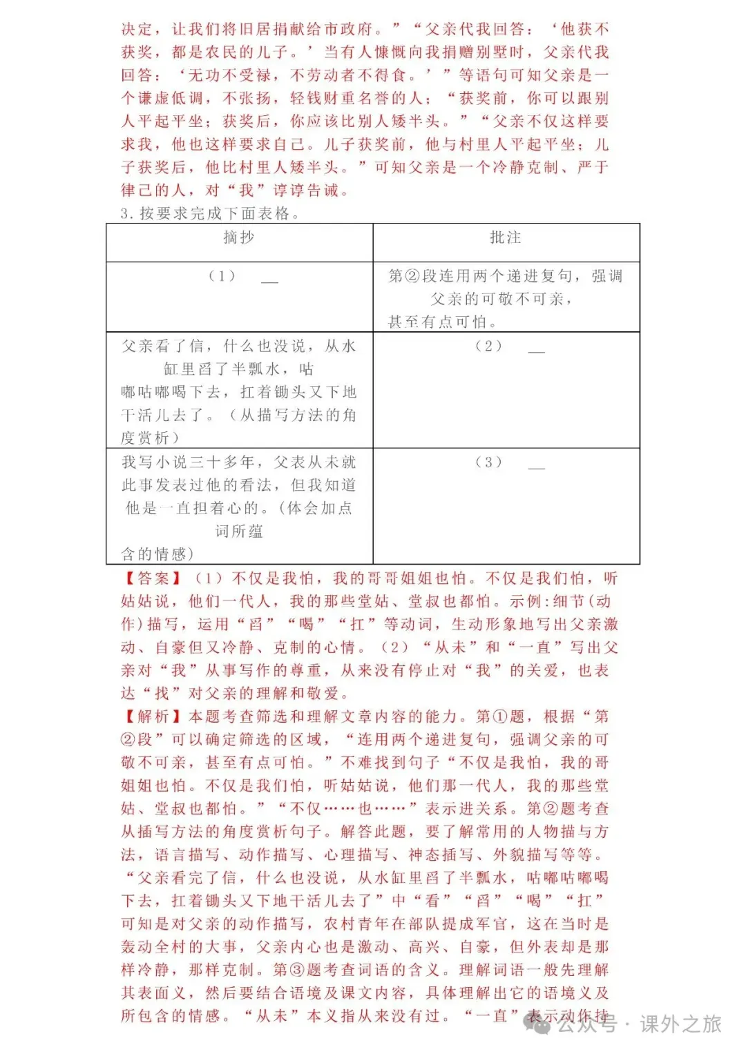 中考语文专项训练 专题21.叙事性散文阅读丨可下载 第45张