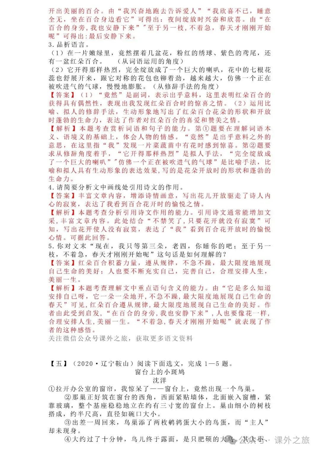 中考语文专项训练 专题21.叙事性散文阅读丨可下载 第91张