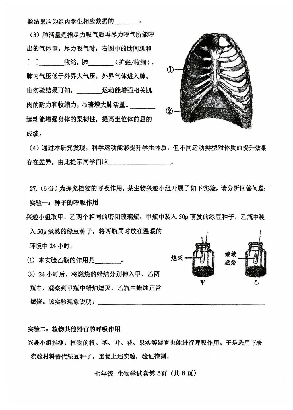 2026北京初一(七年级)下期中试卷 第5张