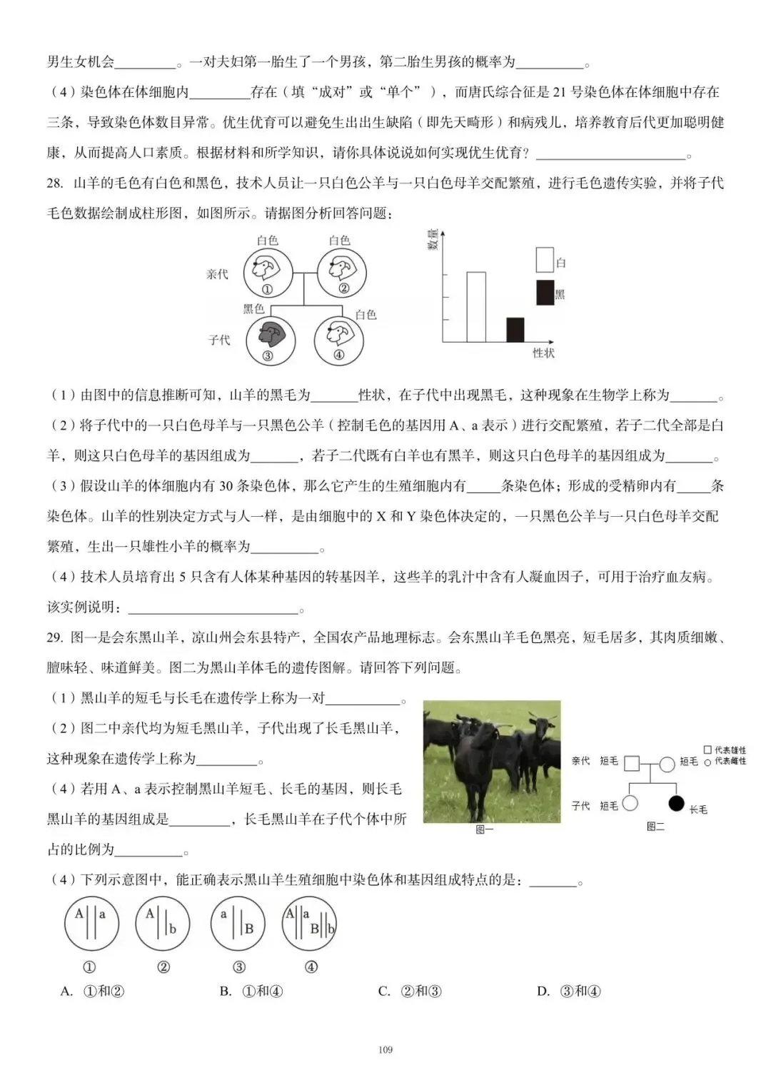 26生物会考过关卷专题20|一套试卷搞定必考点:生物的遗传和变异!考试小心这几个易错点! 第7张