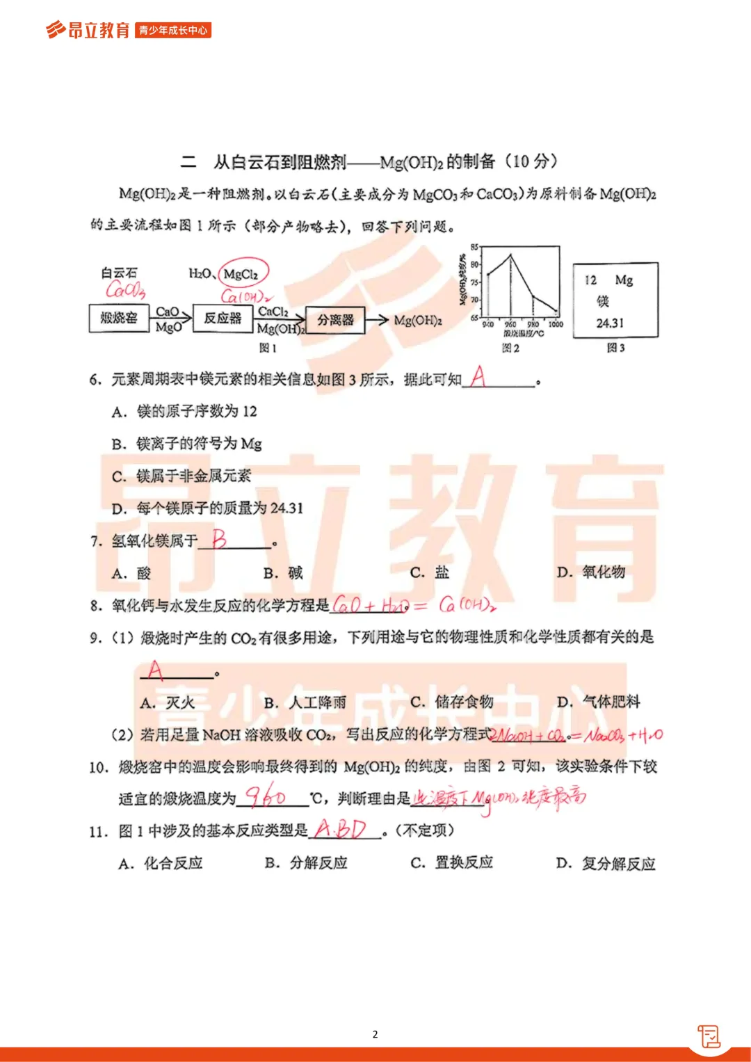 静安 | 2026初三二模化学试卷解析 第8张