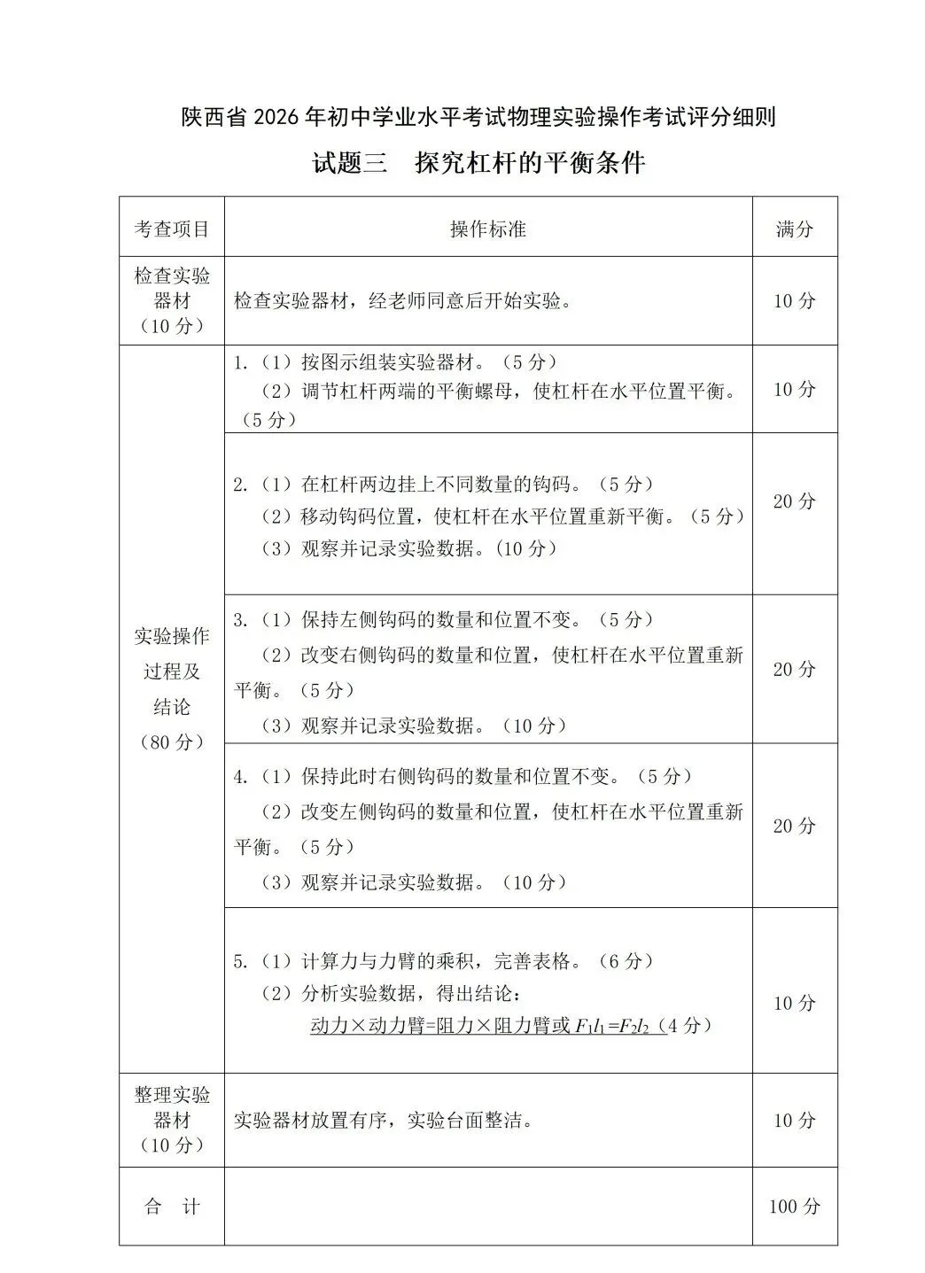 【中考】5月开考!2026西安中考理化生实验评分细则全整理,现在准备刚刚好! 第5张