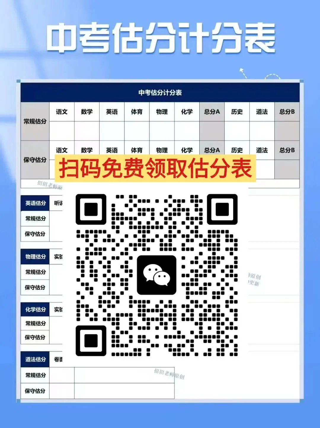 总分A/B怎么算?家长速领!中山中考估分计分表 第5张