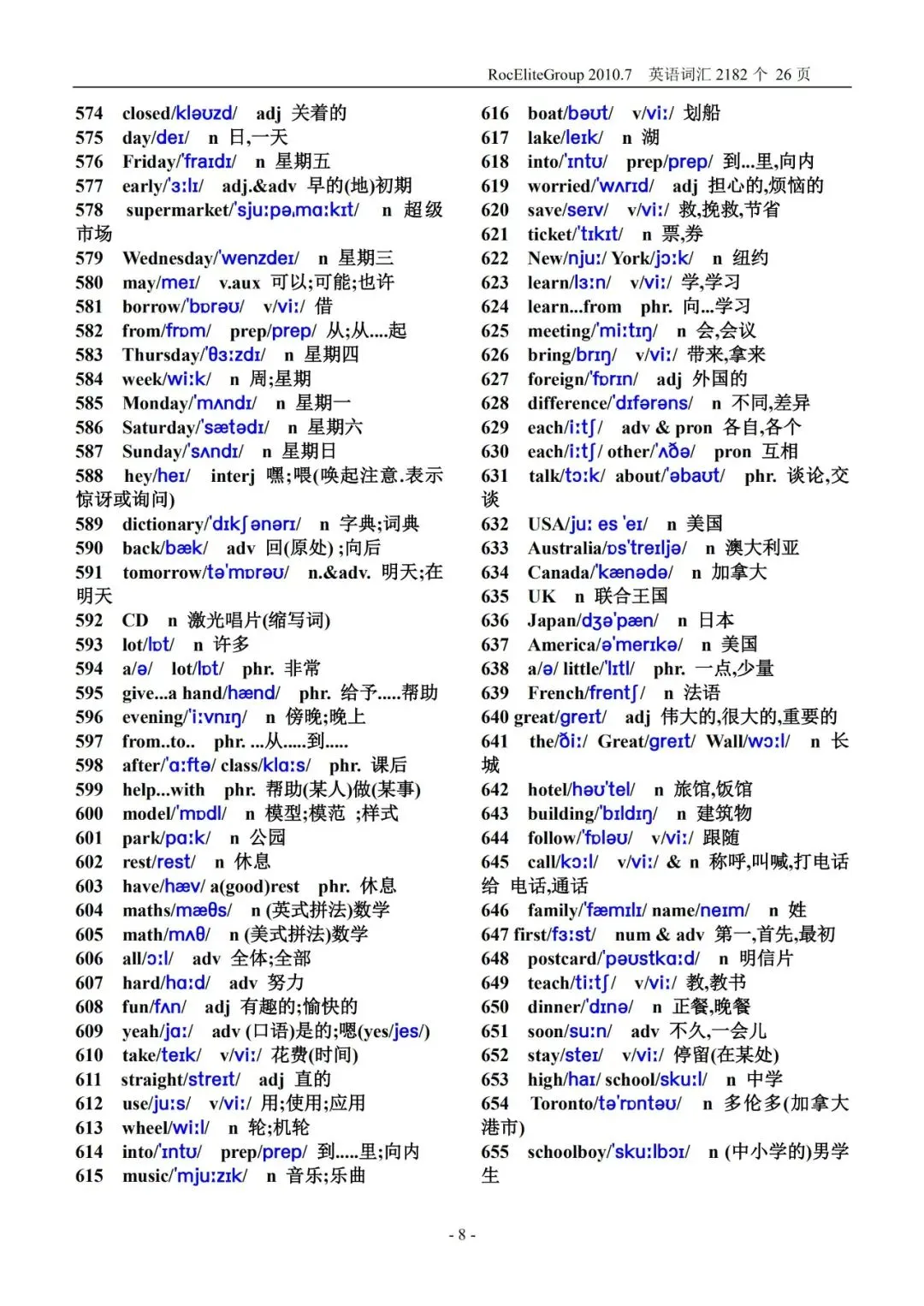 初中英语 2000 词 + 中考高频词(单词 音标版)PDF 可打印!稳步提升! 第9张