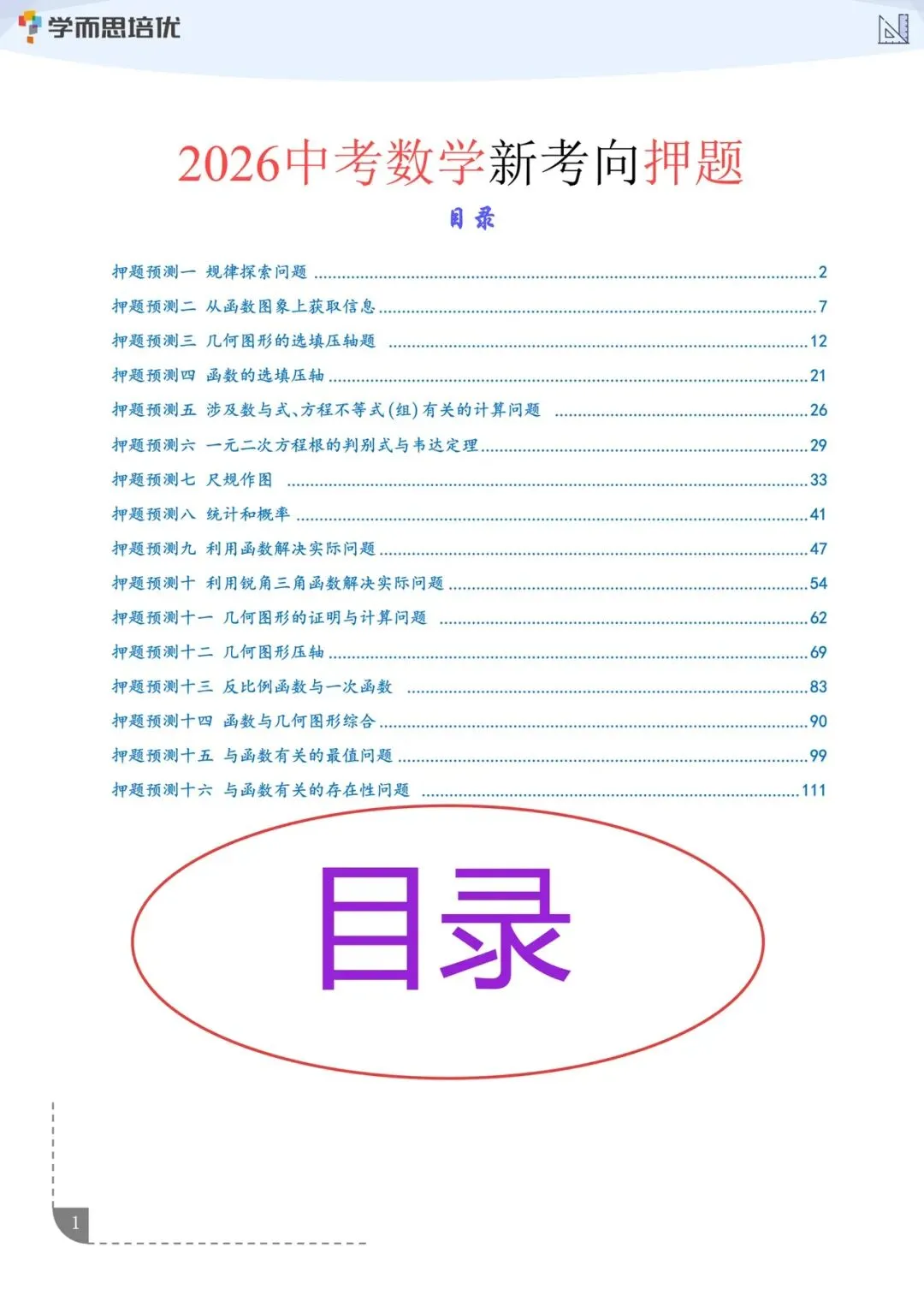 学而思|2026中考数学⇒新考向必考16类押题》题目版+解析版 第4张