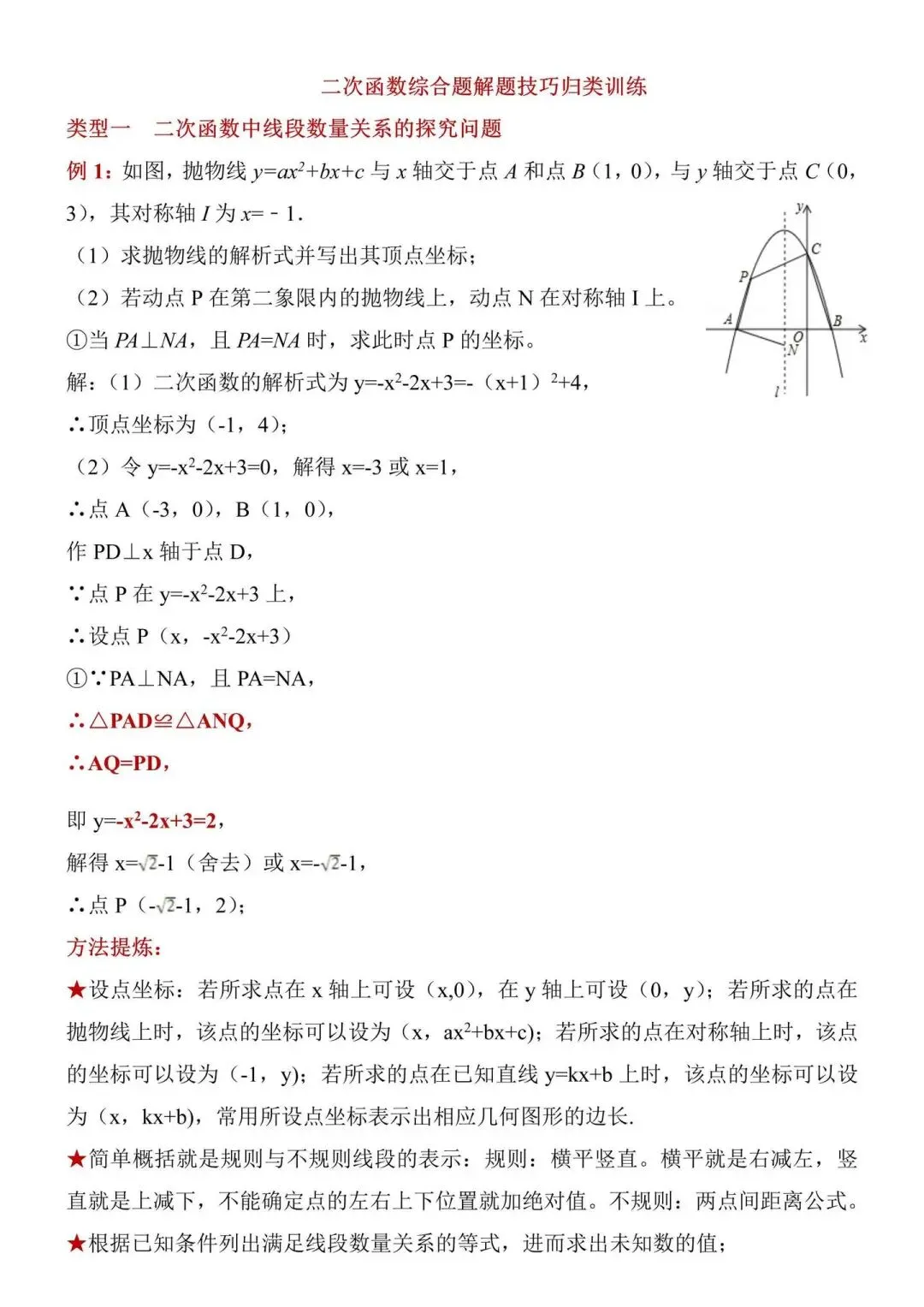 初中数学中考二次函数压轴题解题技巧与专题训练干货中考数学家教 第2张