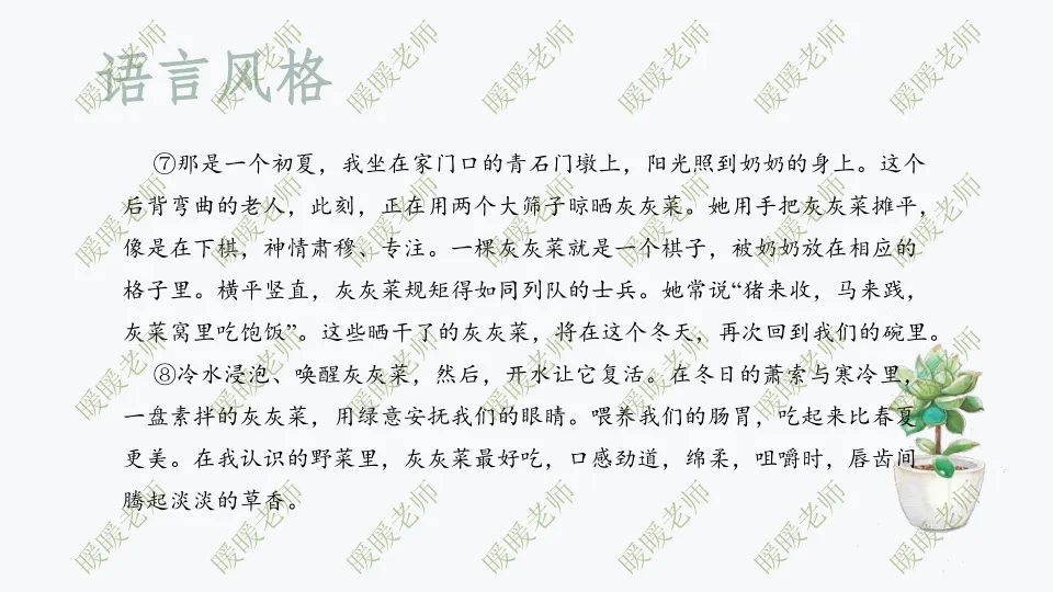 中考复习——记叙文题型与技巧-赏析类(语言风格) 课件42页 第13张