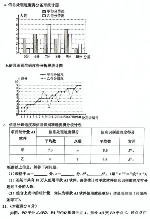 东营垦利2026中考一模真题!可下载! 第21张