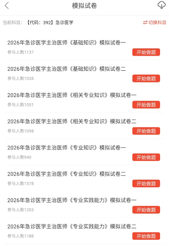 急诊医学中级职称考试题库,392主治医师真题章节习题及模拟试卷 第2张