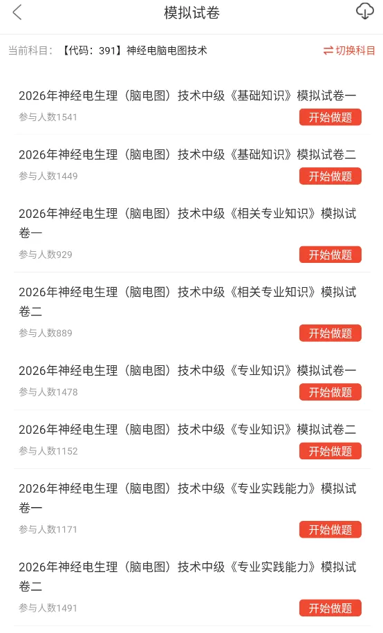 神经电生理脑电图中级考试题库,391职称考试章节习题及模拟试卷 第2张