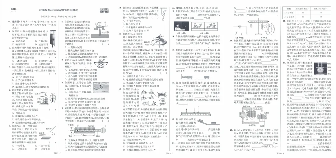 26版《江苏13大市中考试卷与标准模拟优化38套》提优版 物理 第6张