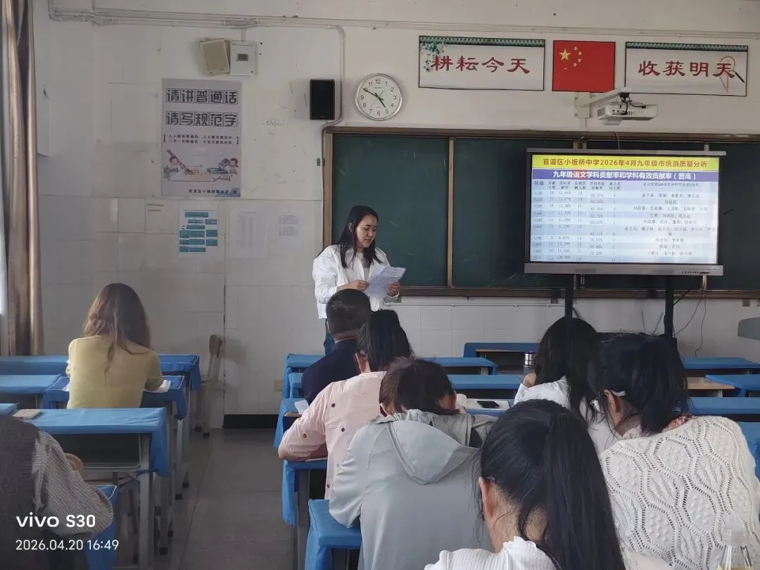 精准分析明方向 凝心聚力备中考 ——昆明市官渡区小板桥中学召开九年级市统测质量分析会 第5张