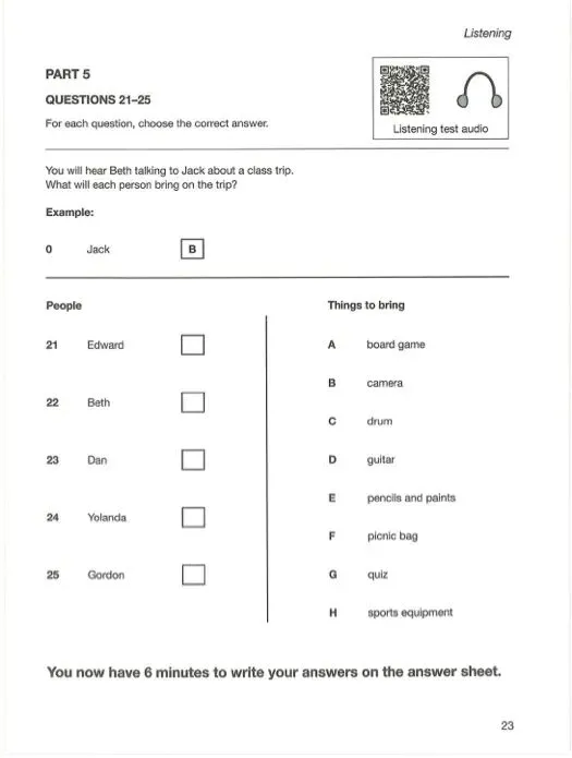 剑桥五级-KET考试长什么样?(含真题) 第26张