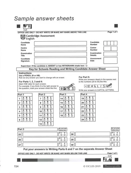 剑桥五级-KET考试长什么样?(含真题) 第32张
