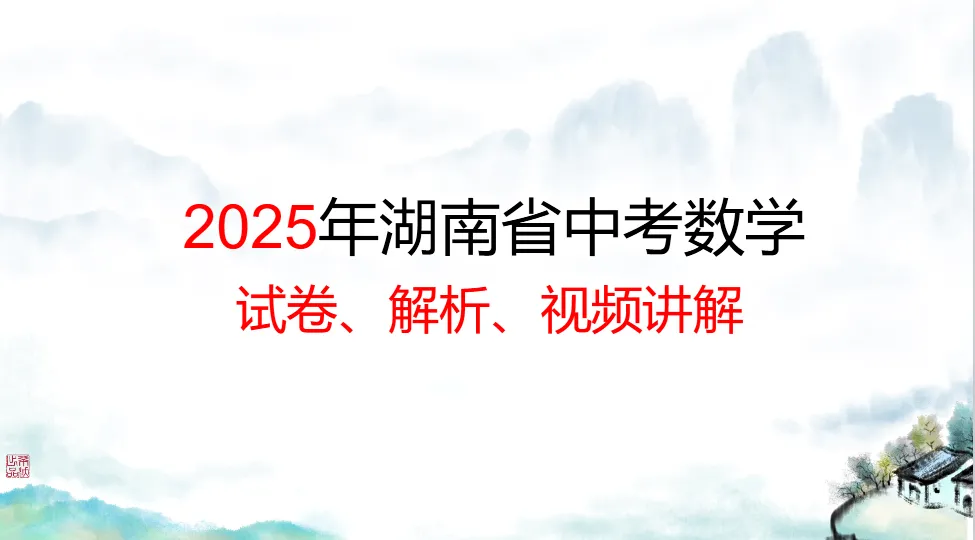 2025年湖南省中考数学真题试卷及解析(附有视频讲解) 第24张
