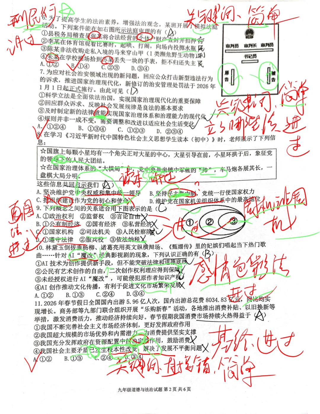 某高新一中博雅班四模道法试卷独家解析 第2张