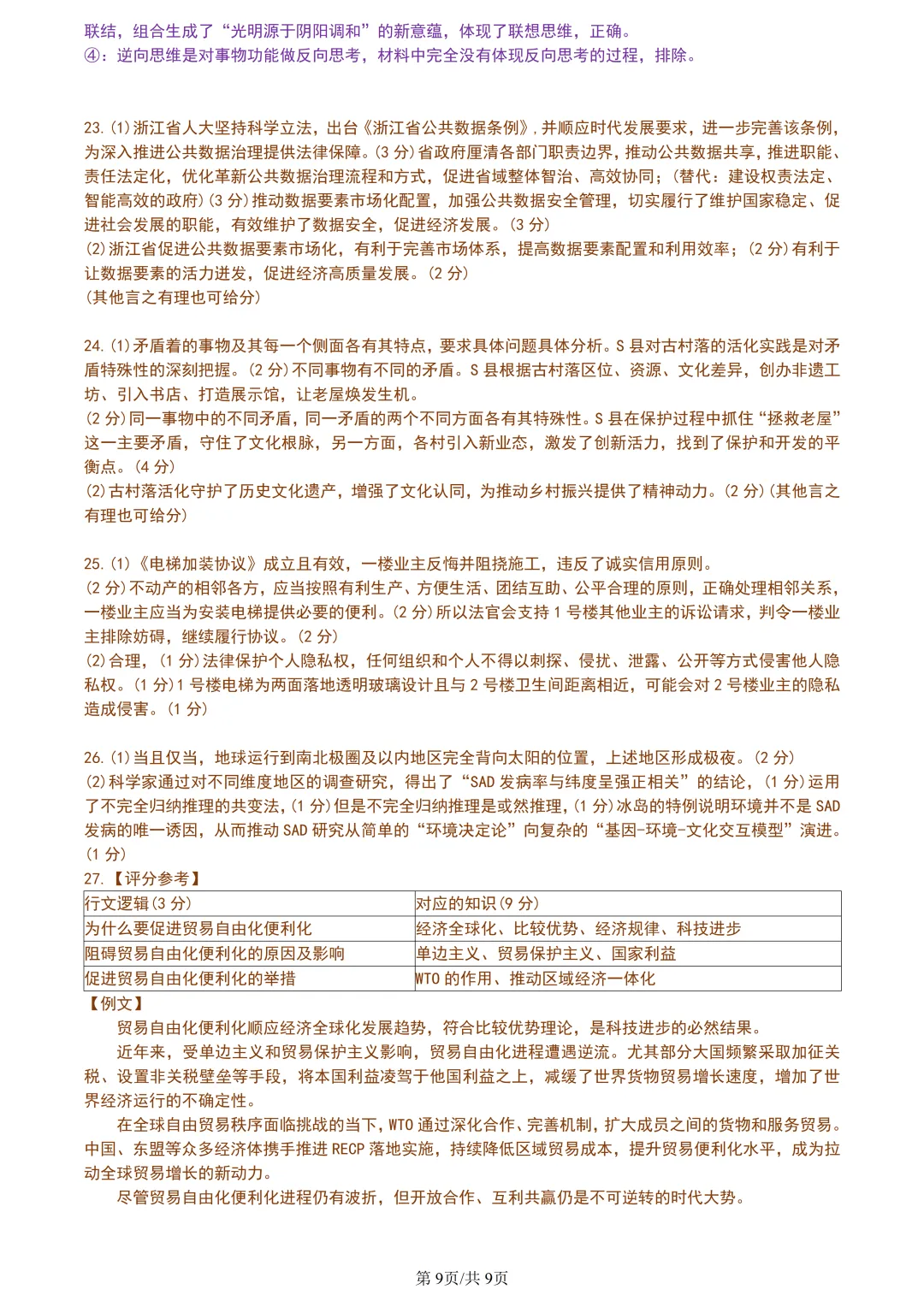 【试卷分享】嘉兴高三·二模【政治·含答案与解析】 第12张