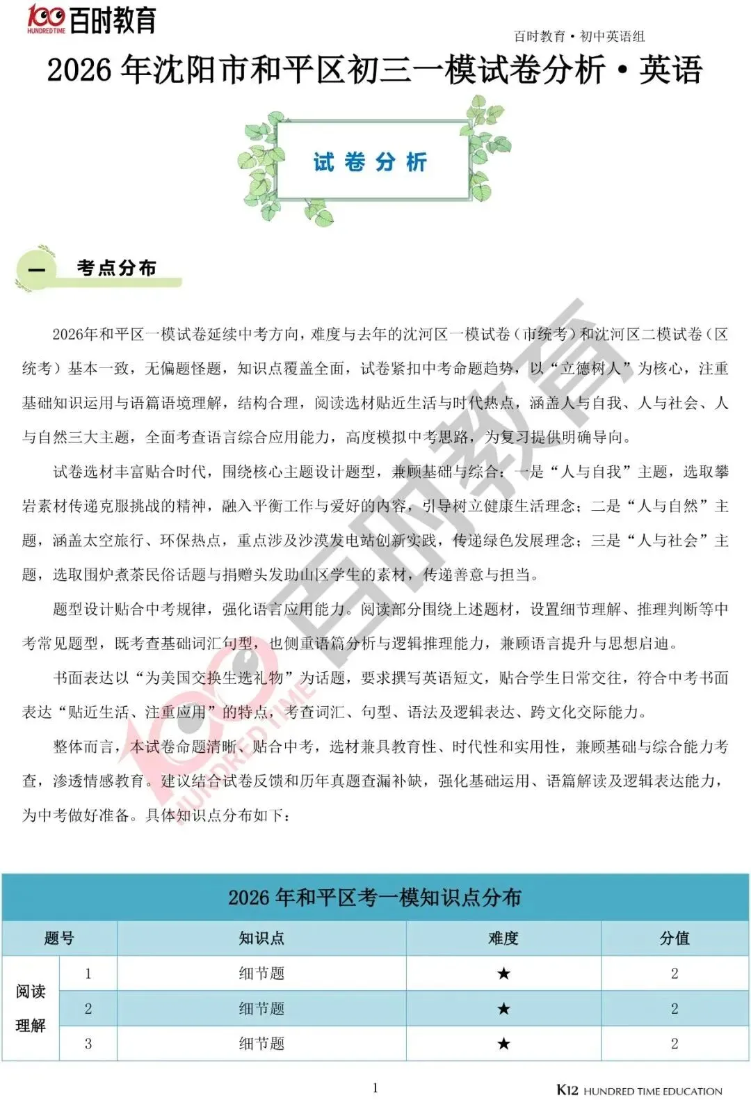 2026沈阳五区4月初三一模试卷+答案+独家解析免费下载! 第16张