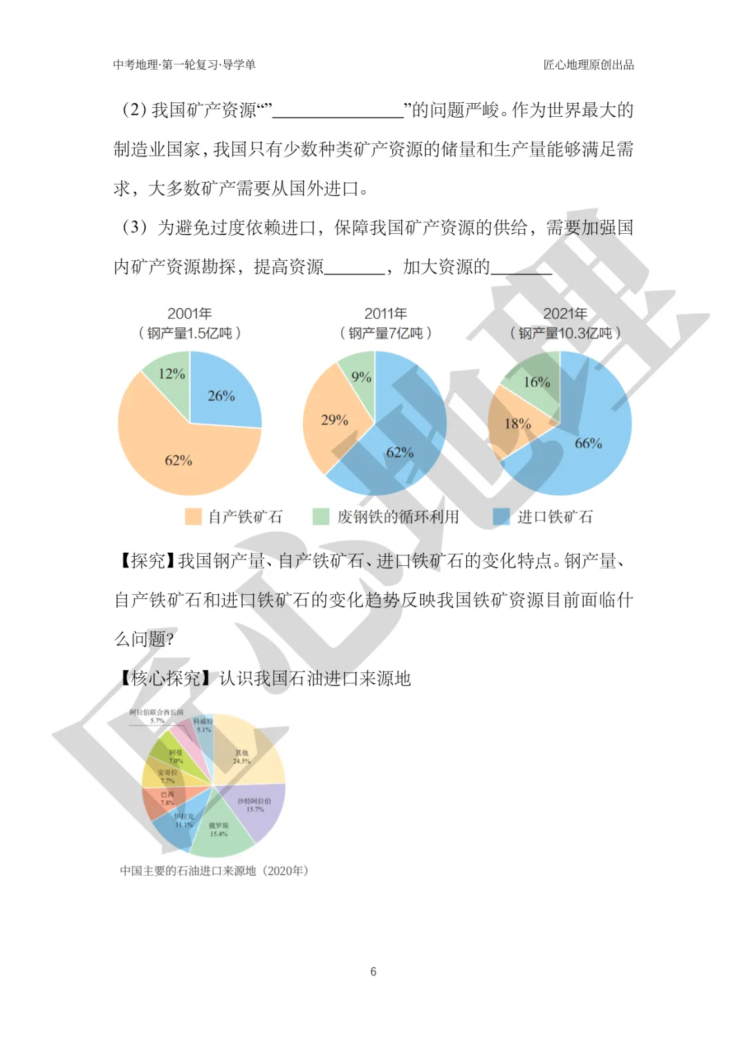 新教材 | 中考一轮复习·中国的矿产资源(课件+导学单+练习题) 第11张