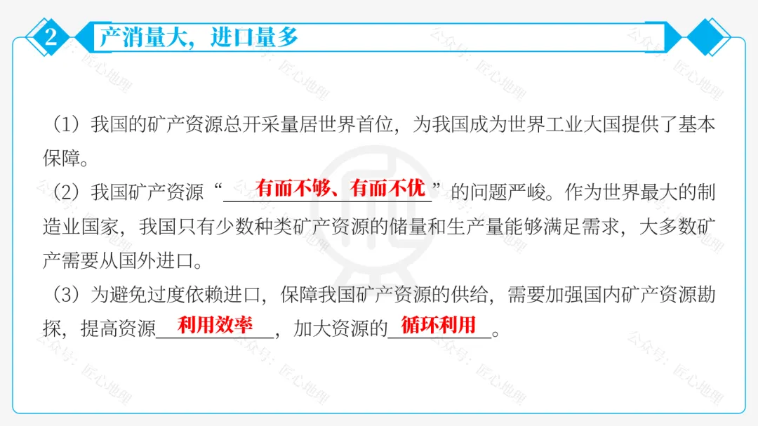 新教材 | 中考一轮复习·中国的矿产资源(课件+导学单+练习题) 第35张