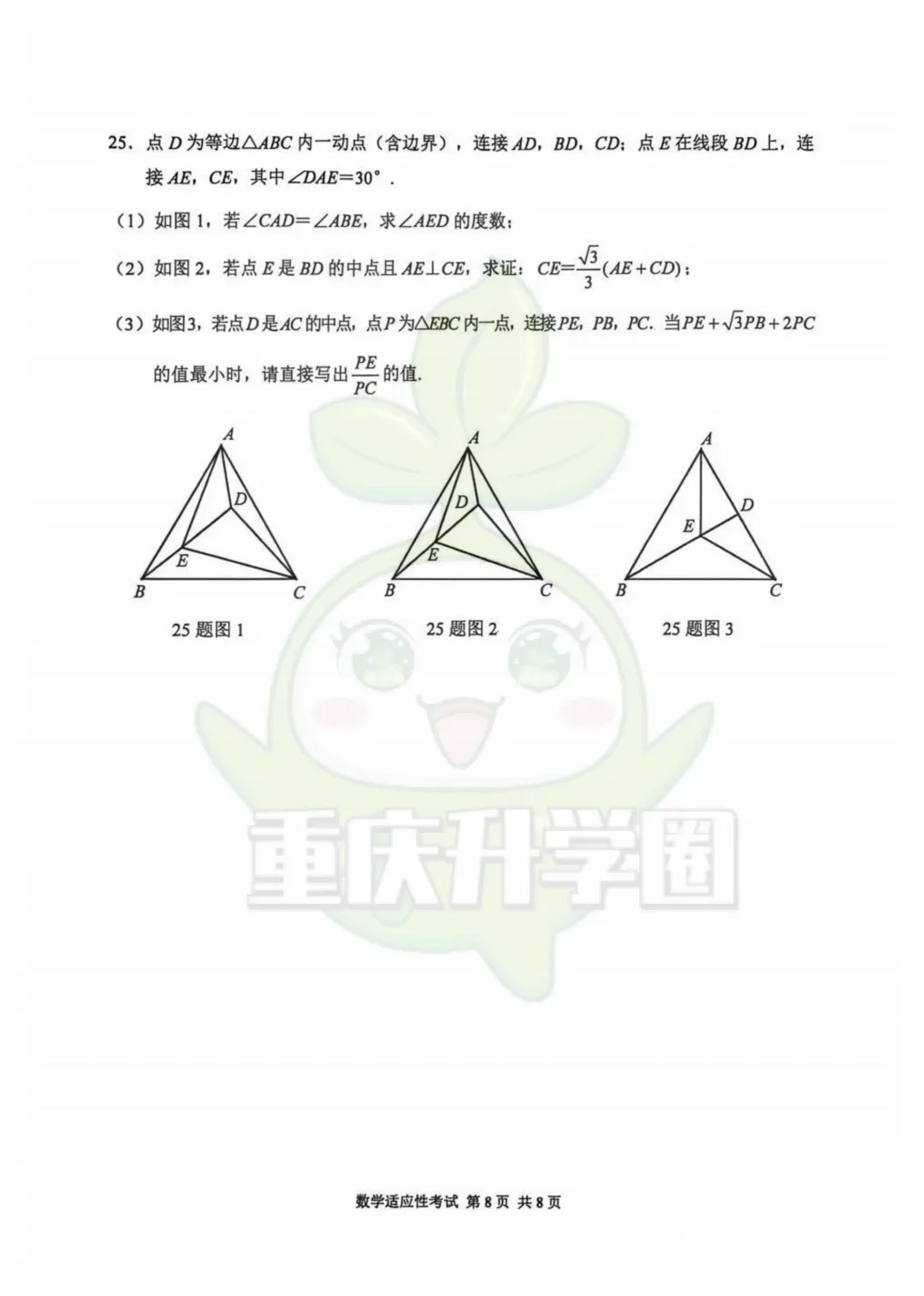 九龙坡区2026指标到校最新试卷 第20张