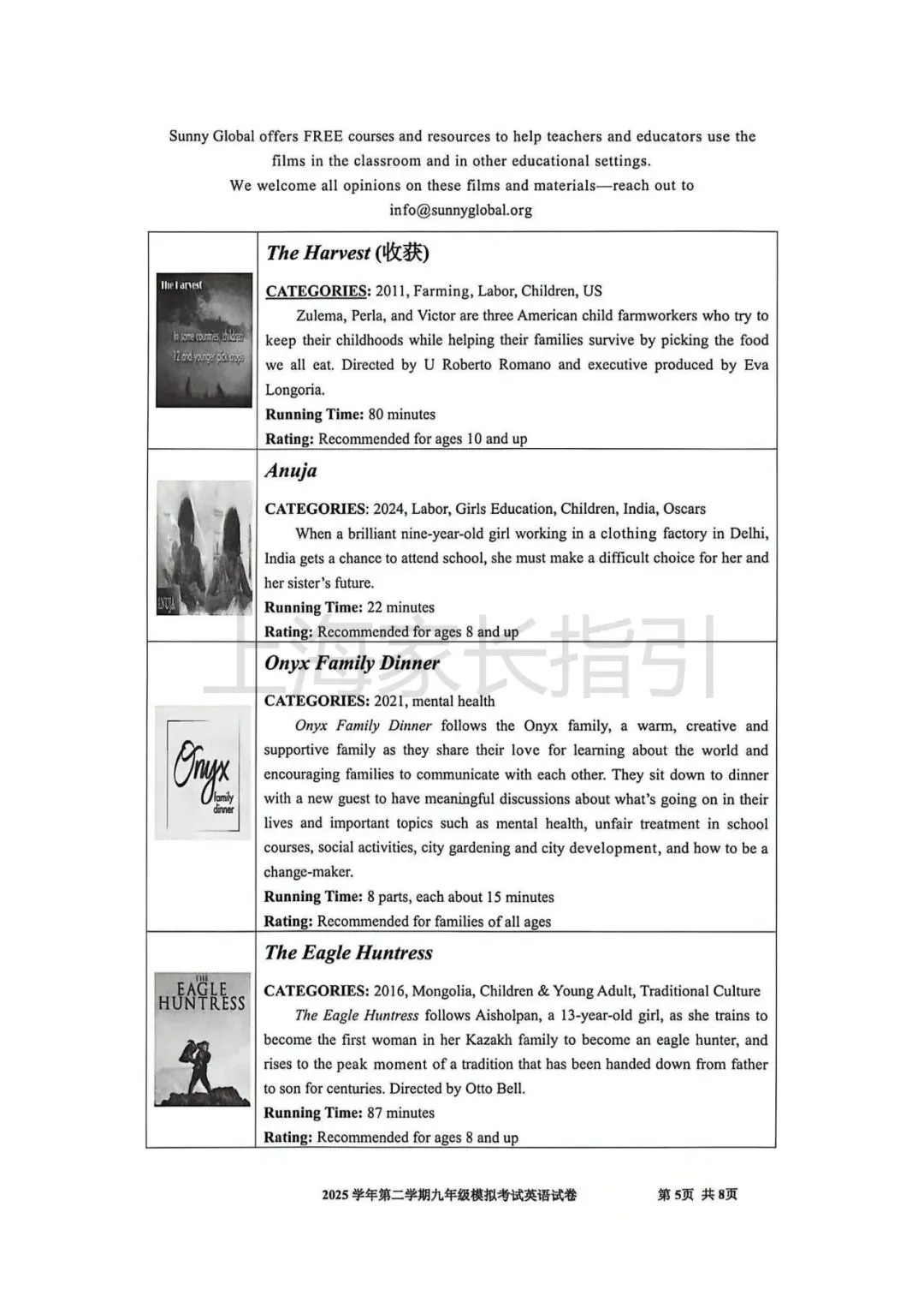 2026杨浦、宝山初三二模英语试卷 第16张