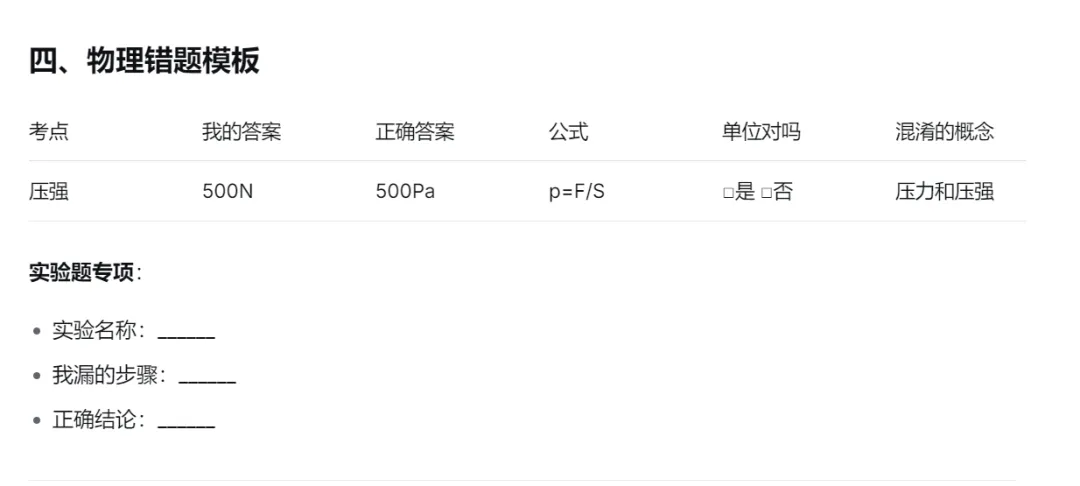 中考一模后,用错题模板快速提分 第5张