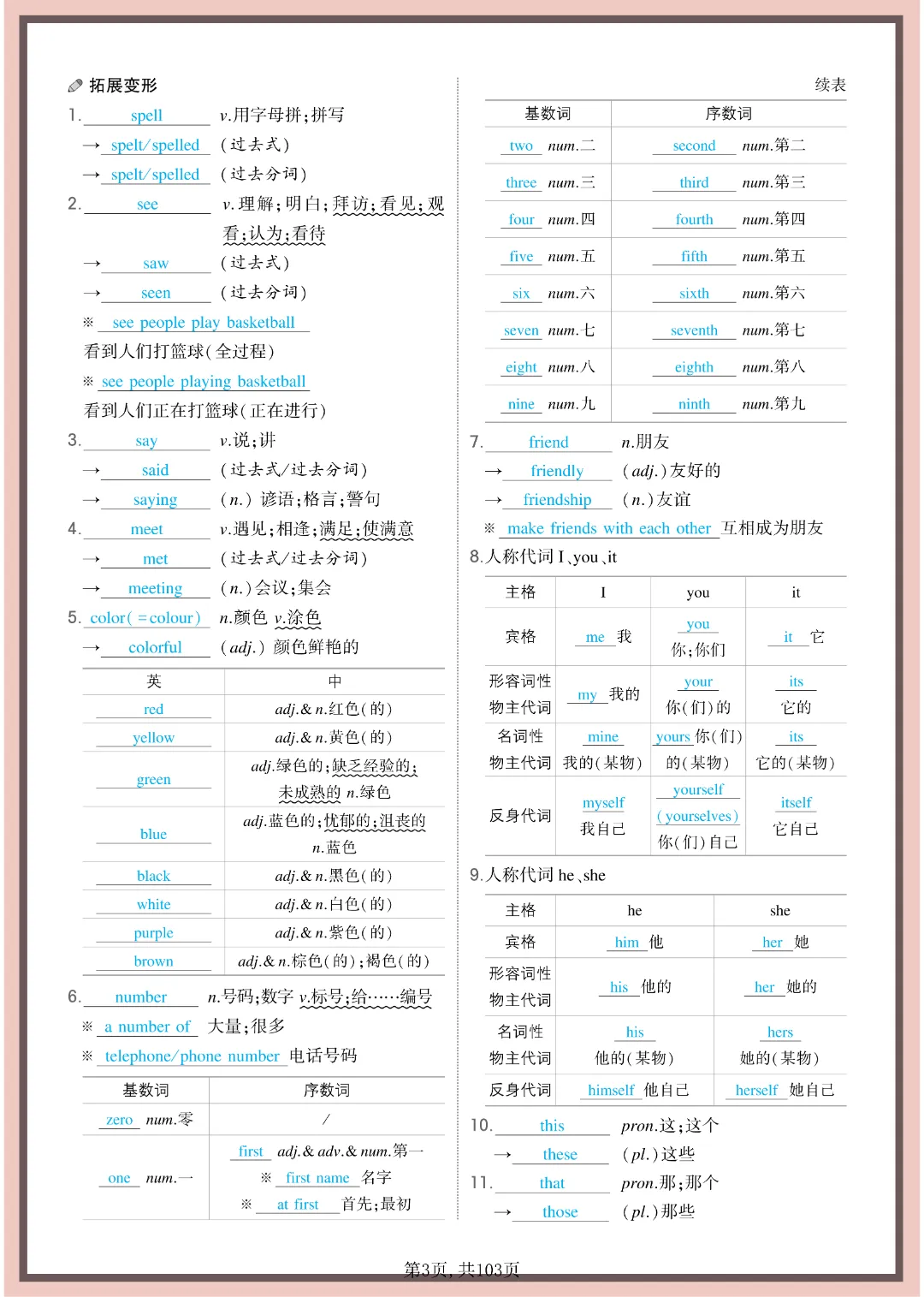 2026年中考英语《7-9年全六册教材同步词句背诵》完整电子版可打印 第5张