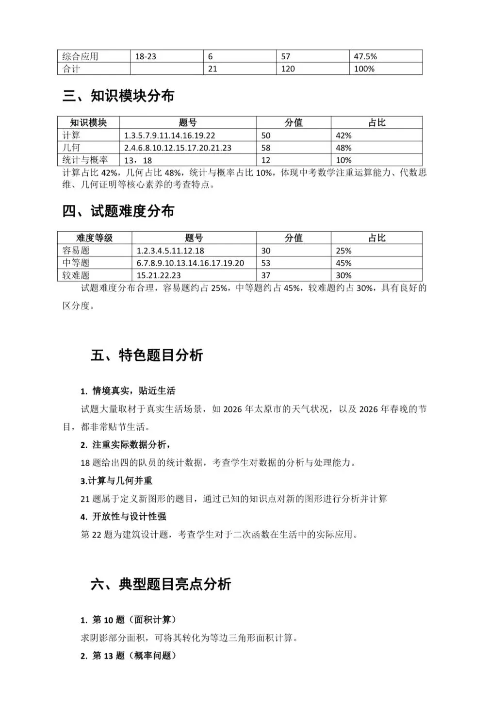2026太原初三一模语数英试卷分析 第4张