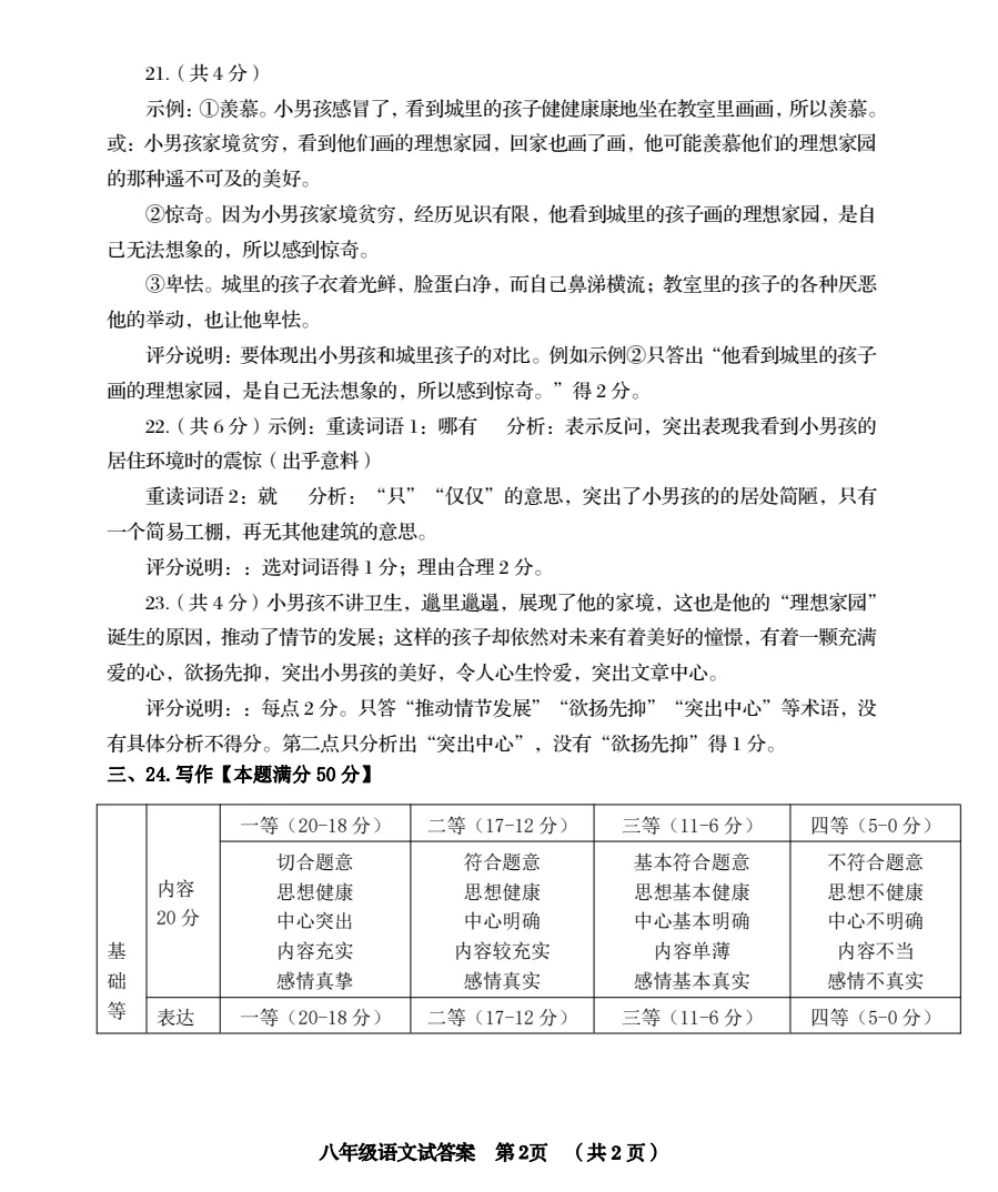 26年春八下期中考试复习之青岛李沧区模拟考试真题及解析 第3张