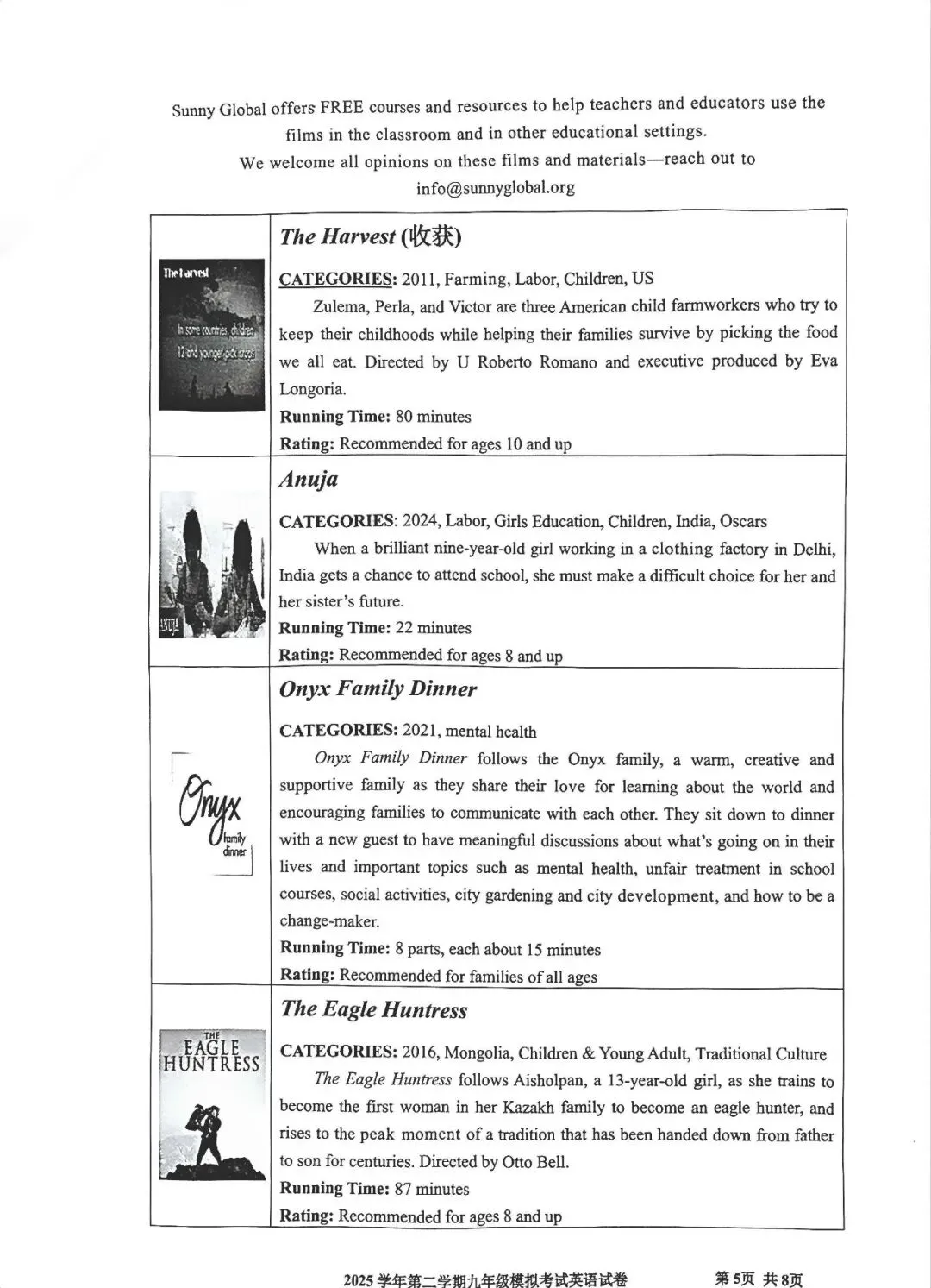 【试卷分享】2026年上海市宝山区初三英语二模试卷+解析答案参考 第5张