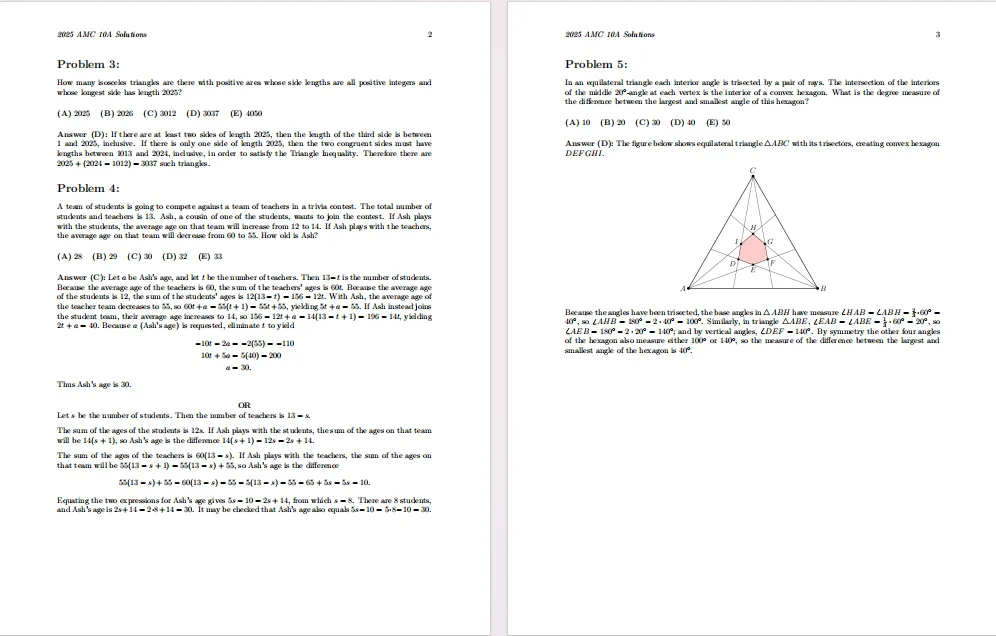 AMC10数学竞赛历年真题和解析(2015-2025年),免费领取! 第12张