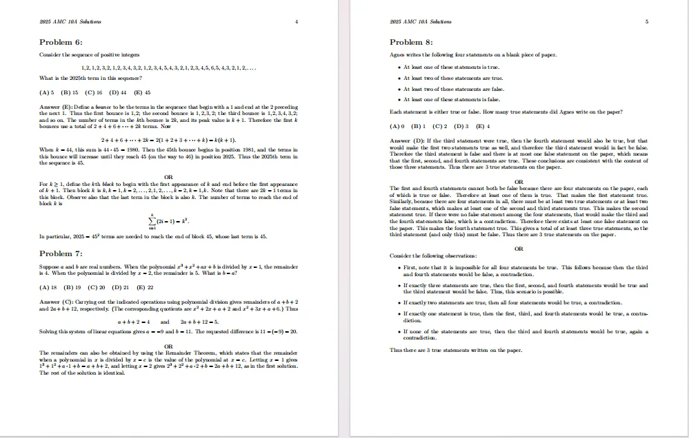 AMC10数学竞赛历年真题和解析(2015-2025年),免费领取! 第13张