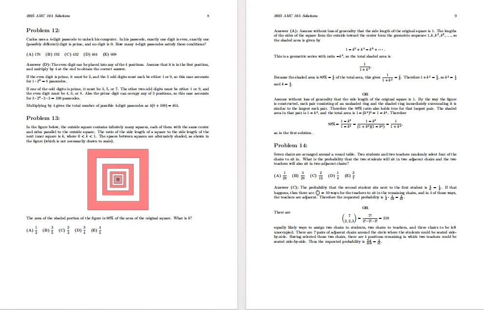 AMC10数学竞赛历年真题和解析(2015-2025年),免费领取! 第15张