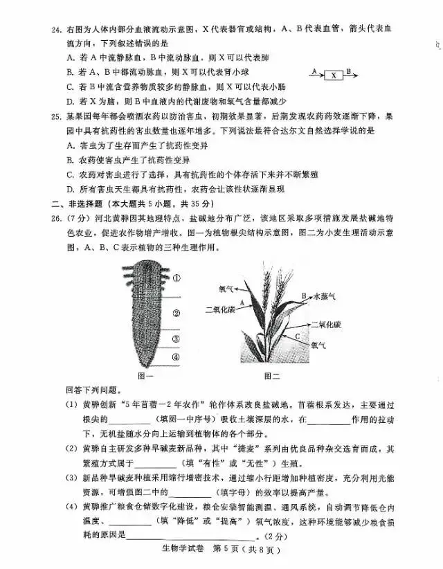 2026年4月邢台市生地一模真题试卷及答案 第5张
