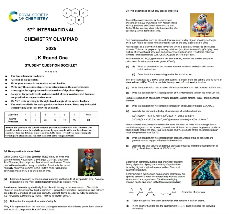 【超全整理】UKChO英国化学竞赛历年真题解析&必备公式书等资料免费领取!冲刺UKChO化学竞赛金奖必刷! 第4张