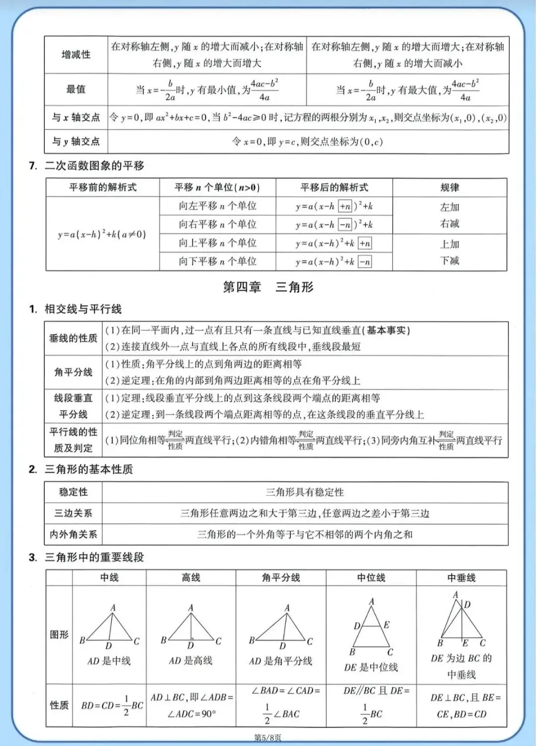 初中数学中考基础公式,点赞+收藏! 第5张