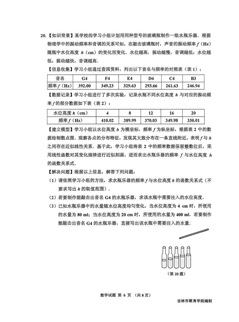 2026.4吉林市一模试卷及压轴题解析 第7张