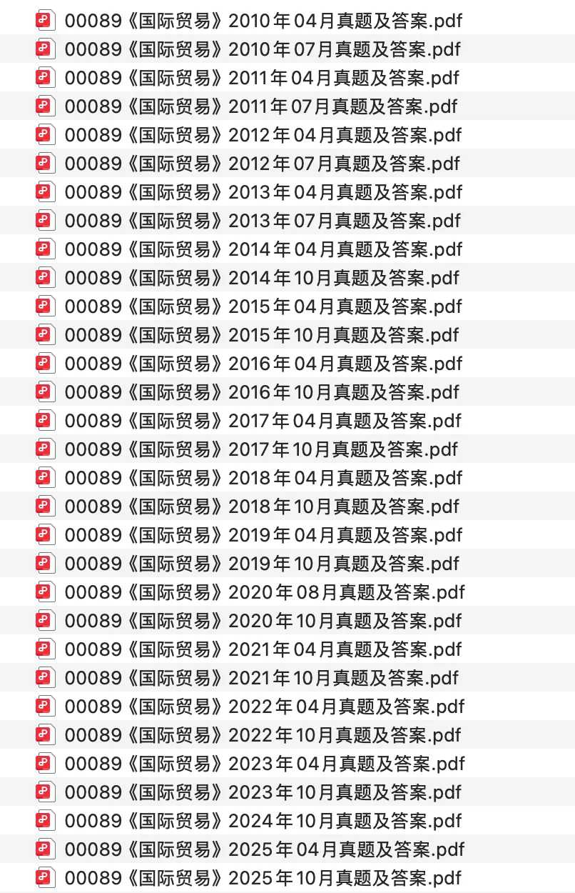 自考00089《国际贸易》历年真题(2010-2025),别光顾着背书,里的套路才最重要 第1张