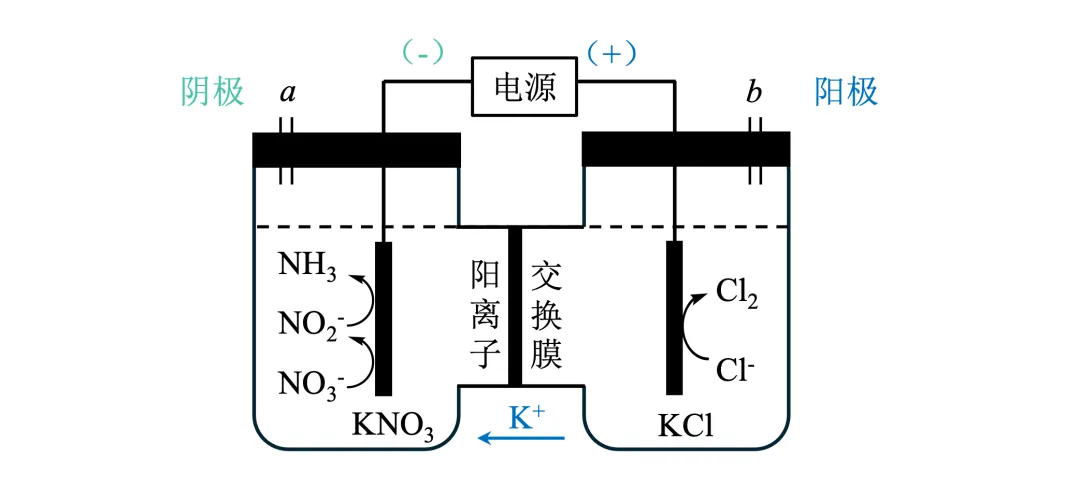 电化学真题梳理 | NO₃⁻→NH₃:8电子还原反应 第4张