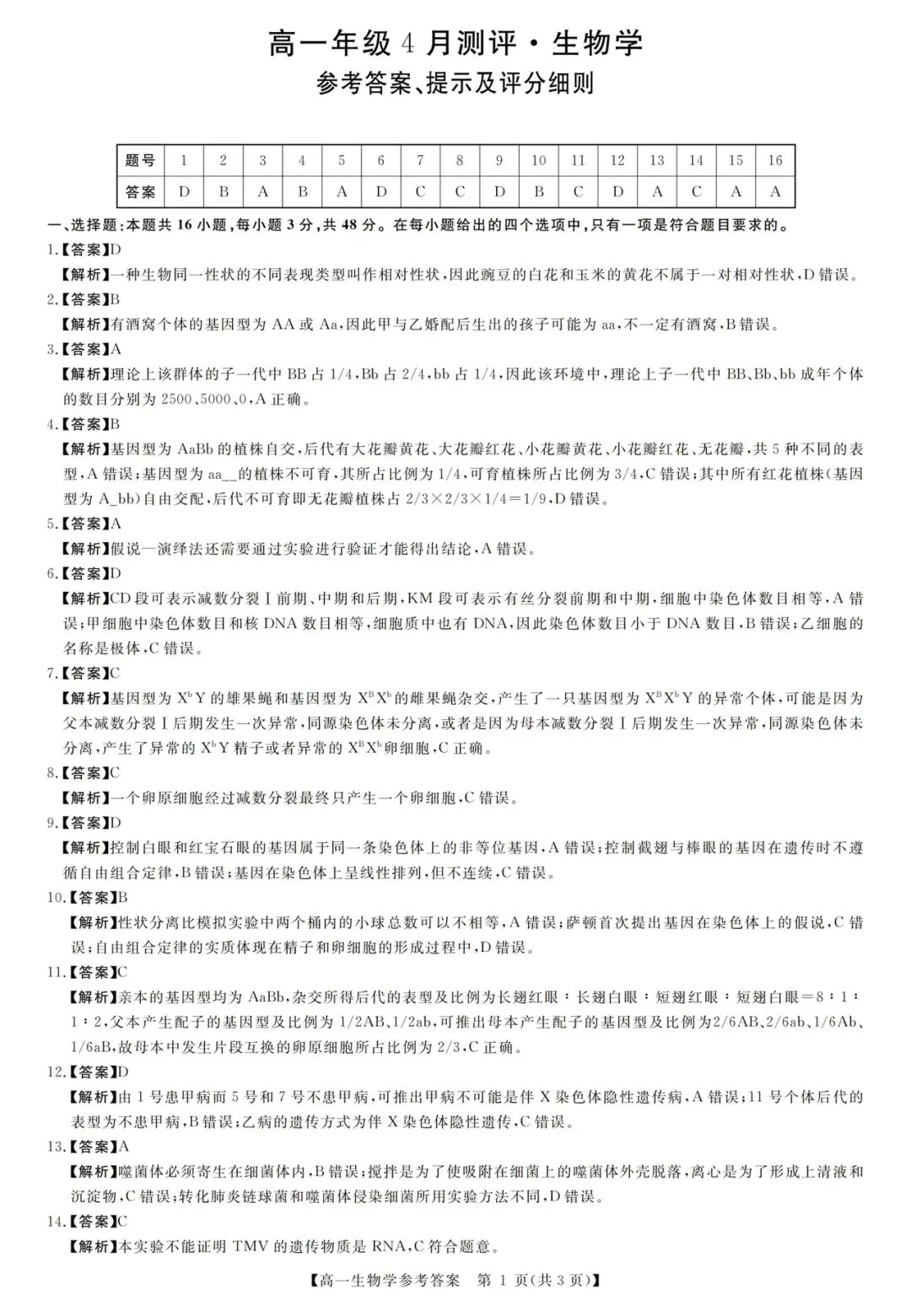 【语文】九师联盟2028届高一下学期4月模拟考试标准参考答案及评分细则 第1张