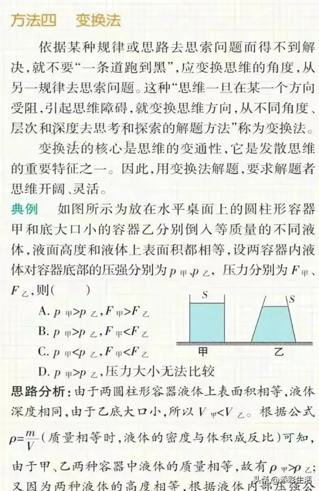 中考物理常用的10种解题方法 第8张