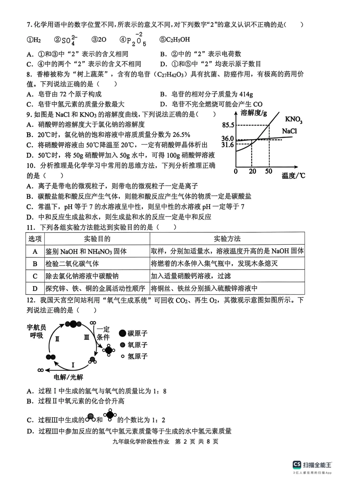 一模真题-2026年临沂市沂水县初三中考化学一模试卷+答案(可下载) 第5张