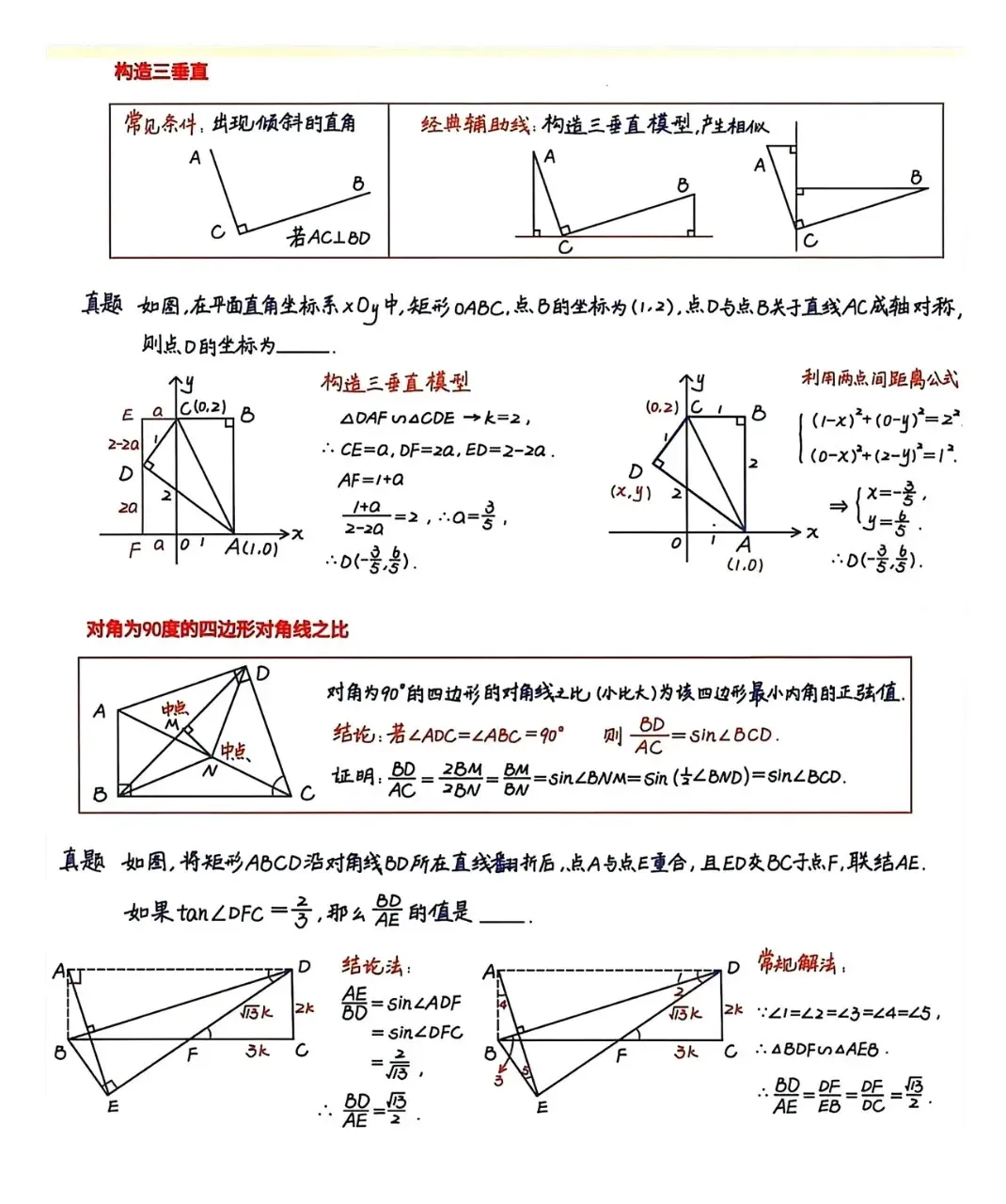 2026中考数学常用压轴题解题模型 第3张