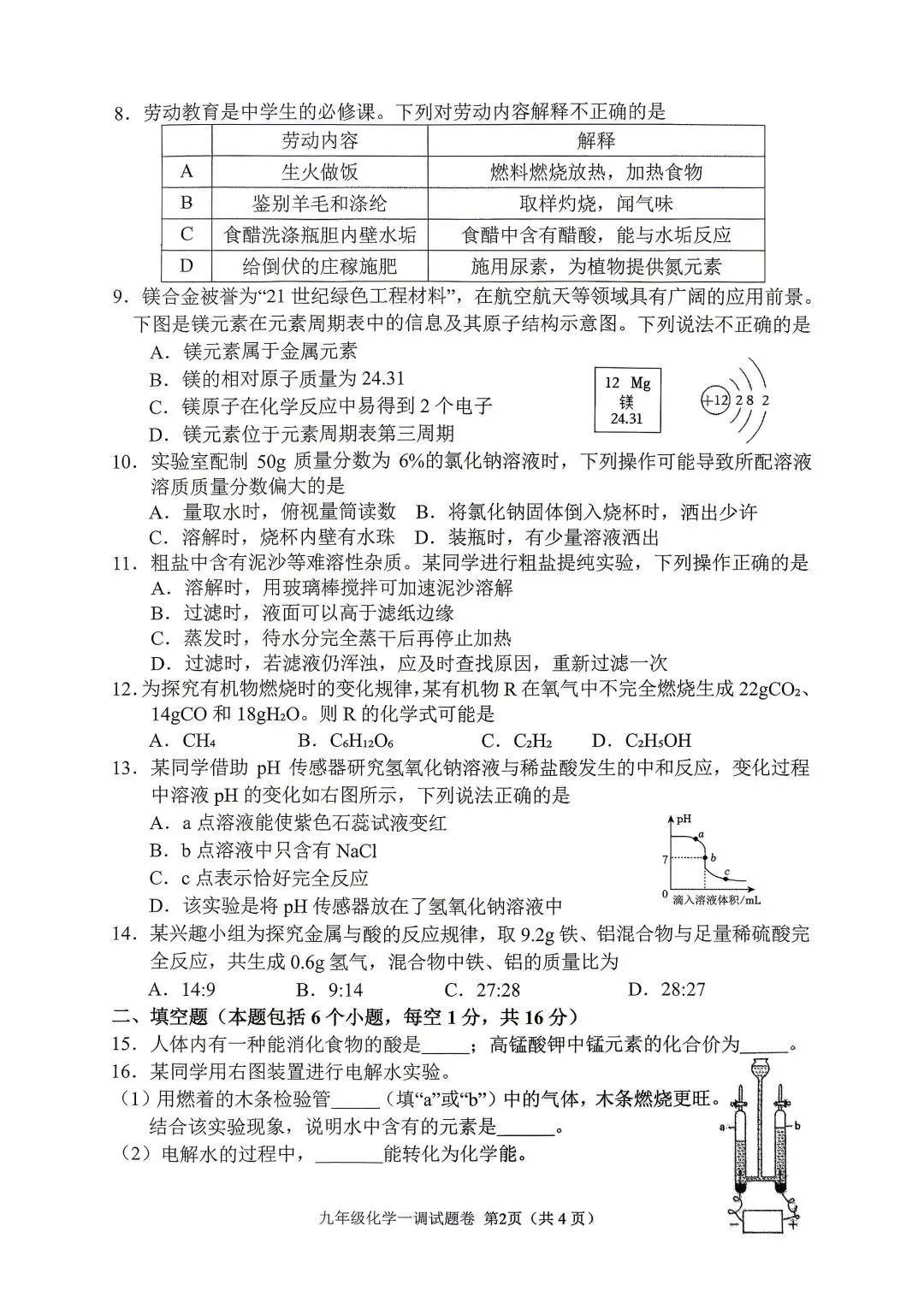 2026年春期九年级全科第一次模拟考试真题及参考答案(高清版) 第28张