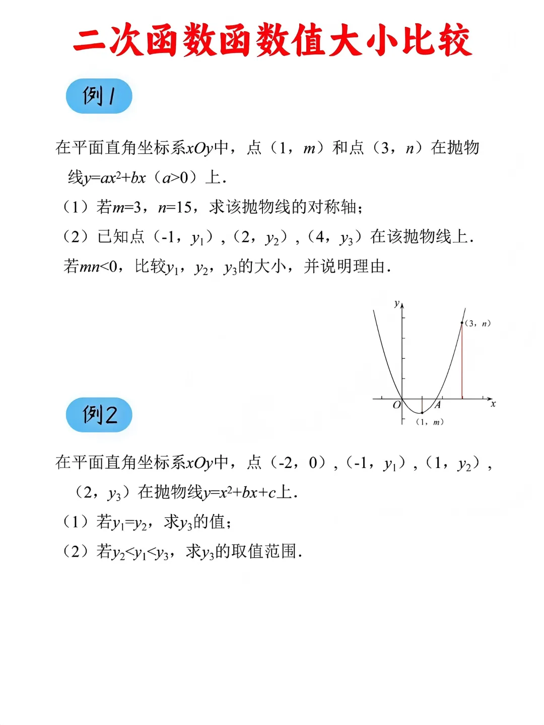中考数学“二次函数大小比较”别再丢分了!这3种方法,90%的学生都忽略了! 第7张