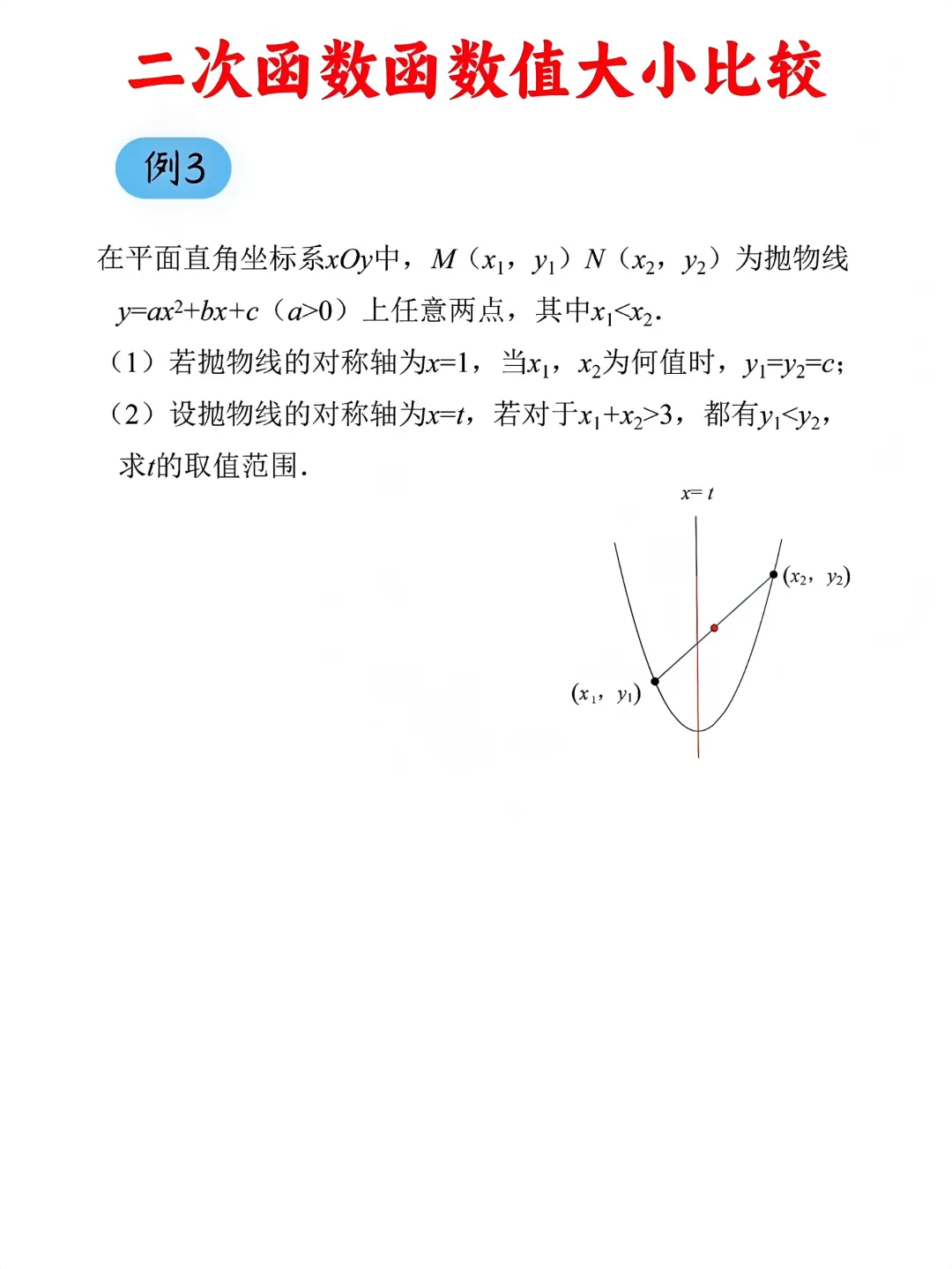 中考数学“二次函数大小比较”别再丢分了!这3种方法,90%的学生都忽略了! 第8张
