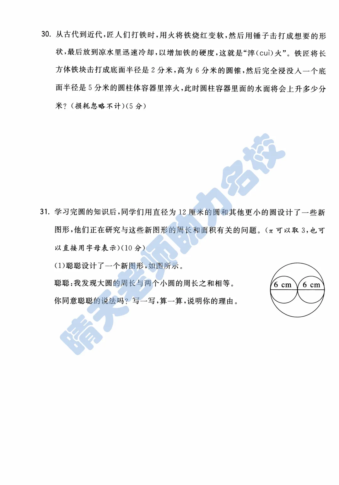 六下青岛市南小升初2024年真题(高清有答案) 第7张