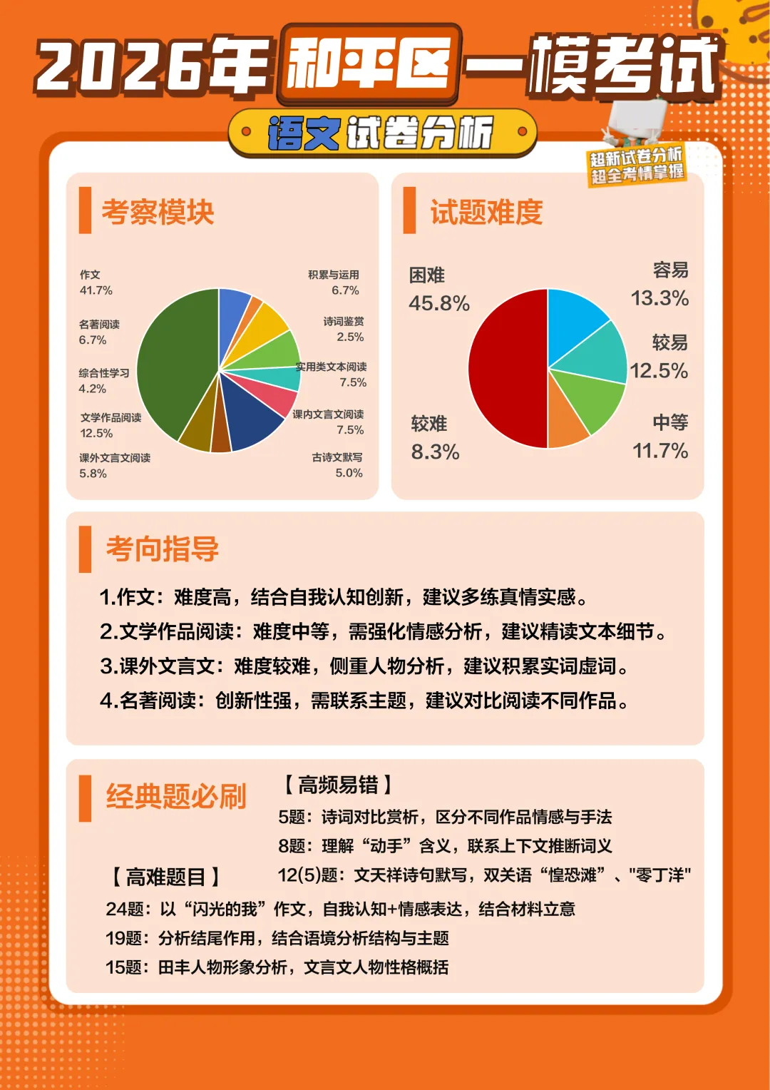 2026年和平区一模考试语文试卷分析 第1张