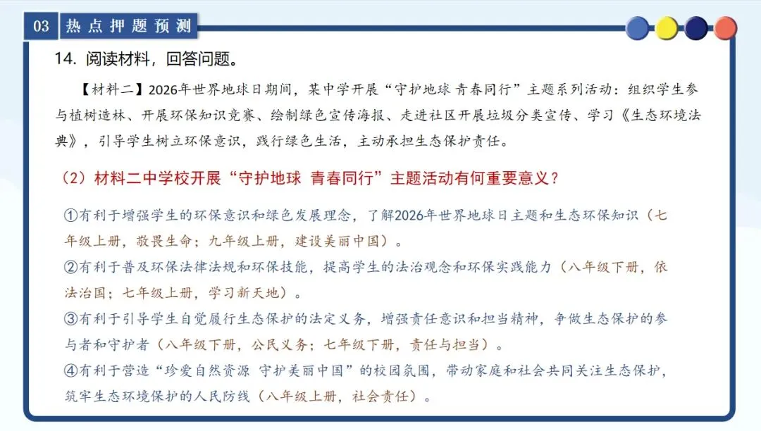 【新】中考道法时政 聚焦第57个地球日 第15张